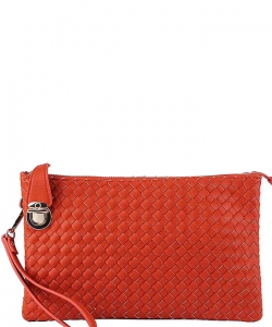 Fashion Woven Clutch Crossbody Bag WU042 CARROT